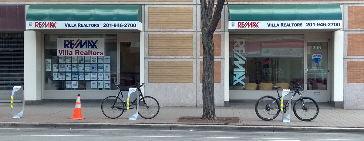 racks along Grove St.